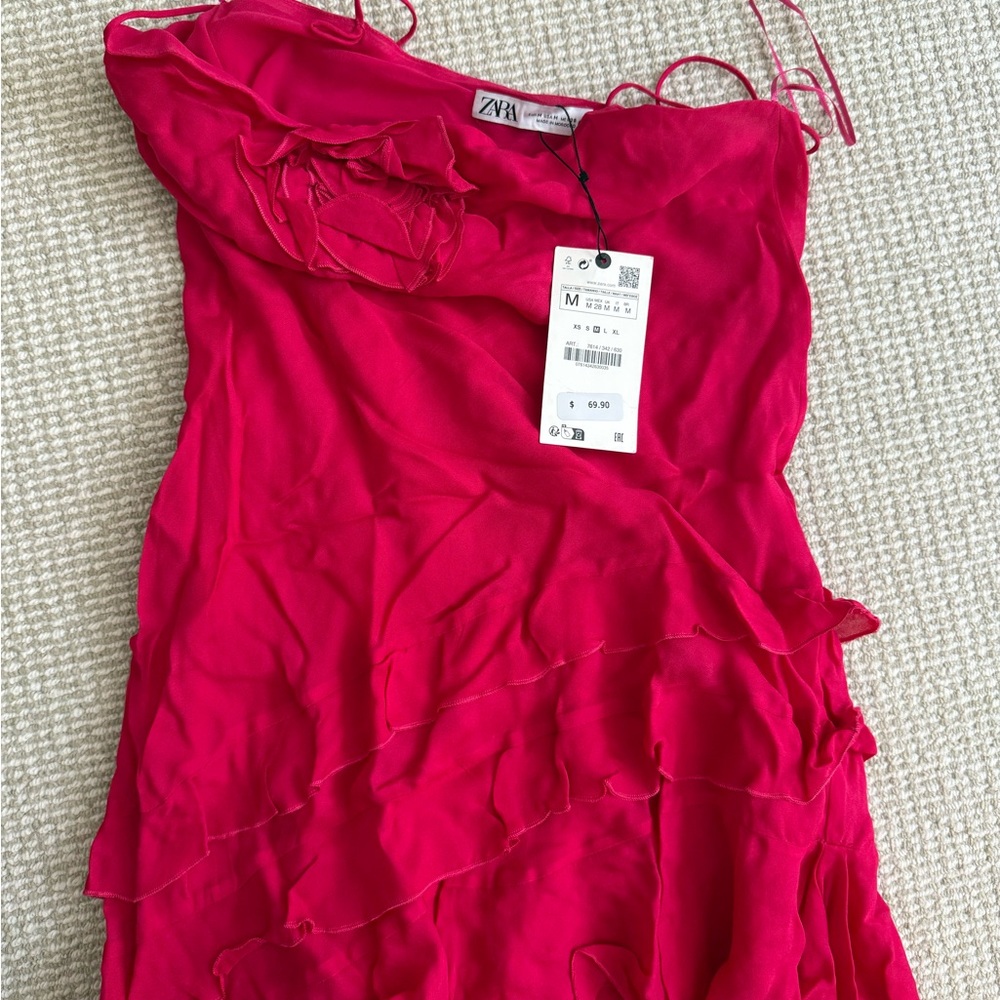 Zara Vibrant Pink Layered Dress